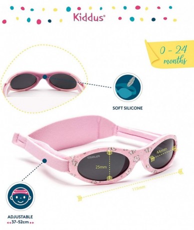 Shield PREMIUM Sunglasses Baby 0-2 year Polarized UV Protection Adjustable Band - 02 Pink Soft Ki30307 - CL180UOAU4X $40.36