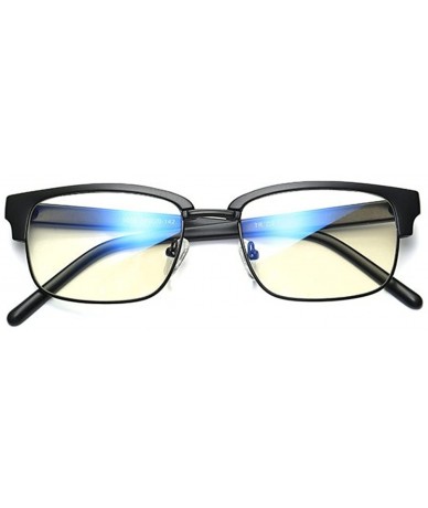 Rectangular Men Women Rectangular Glasses Frame Anti Blue Light Clear Lens Glasses - C2 - CP18CSSI89S $22.79