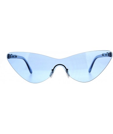 Rimless Womens Cat Eye Rimless Shield Goth Rectangular Sunglasses - Blue - CU18CXC6M89 $23.10