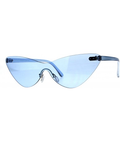 Rimless Womens Cat Eye Rimless Shield Goth Rectangular Sunglasses - Blue - CU18CXC6M89 $23.10