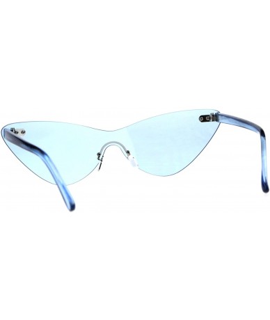 Rimless Womens Cat Eye Rimless Shield Goth Rectangular Sunglasses - Blue - CU18CXC6M89 $23.10