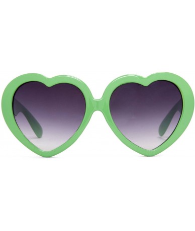 Round Heart Shaped Lolita Sunglasses - Apple Green - CL12JSVBT71 $17.96