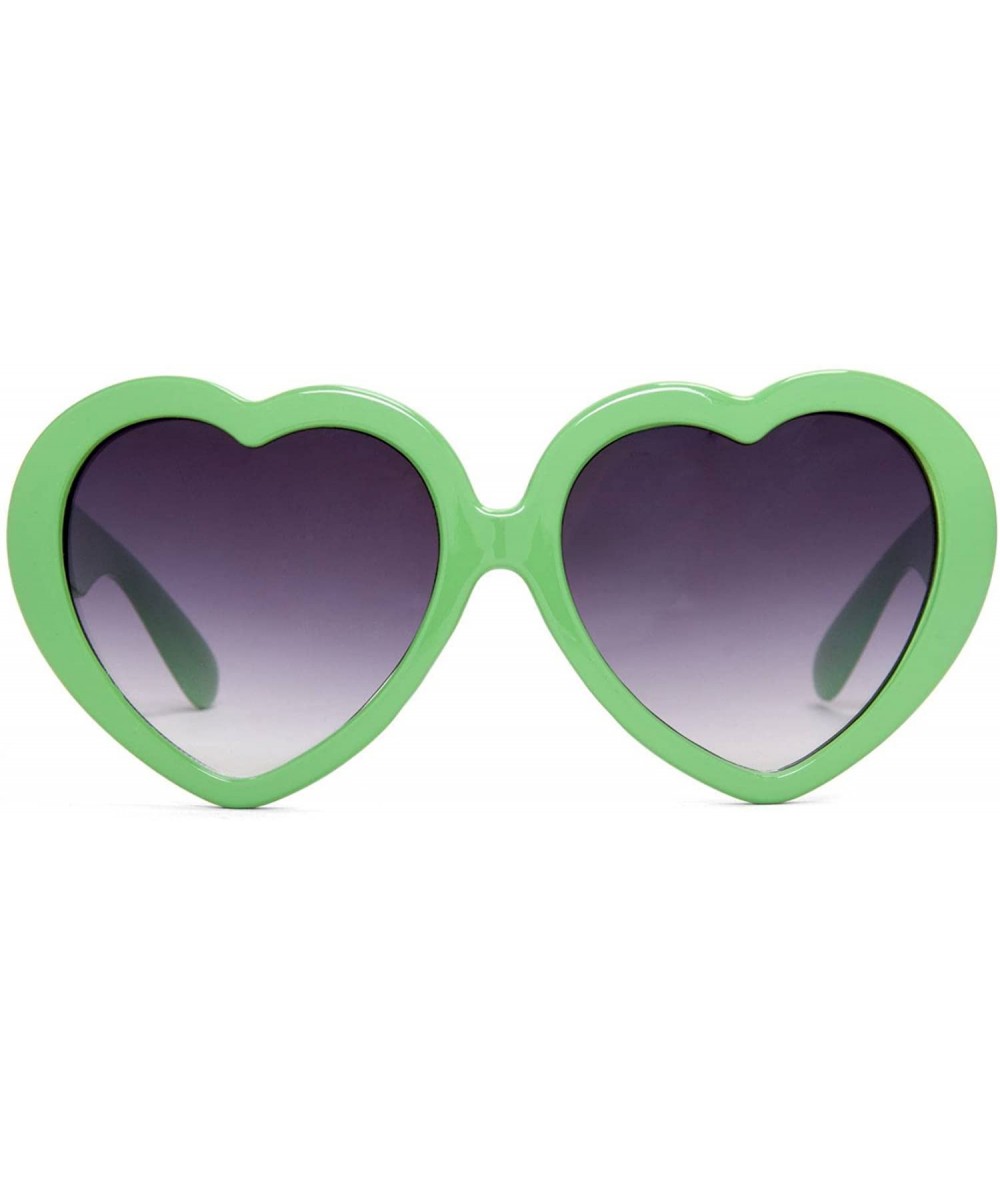 Round Heart Shaped Lolita Sunglasses - Apple Green - CL12JSVBT71 $17.96