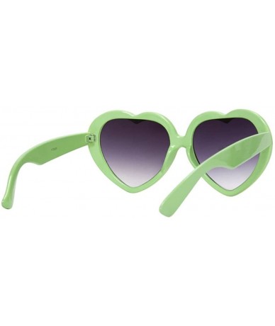 Round Heart Shaped Lolita Sunglasses - Apple Green - CL12JSVBT71 $17.96