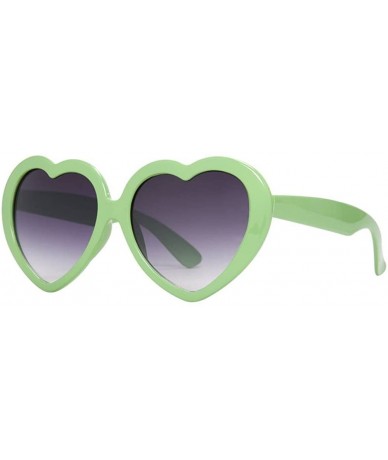 Round Heart Shaped Lolita Sunglasses - Apple Green - CL12JSVBT71 $17.96