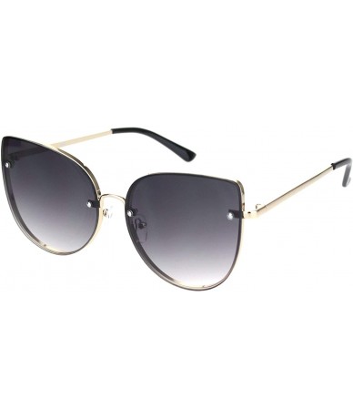 Cat Eye Womens Cat Eye Large Exposed Lens Chic Retro Fashion Sunglasses - Gold Gradient Black - CF18OWYO9MN $23.97