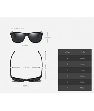 Rectangular Men Polarized Sunglasses Matte Black Male Sun Glasses Rectangle Driving - Black - CX18GWQ09DK $20.41