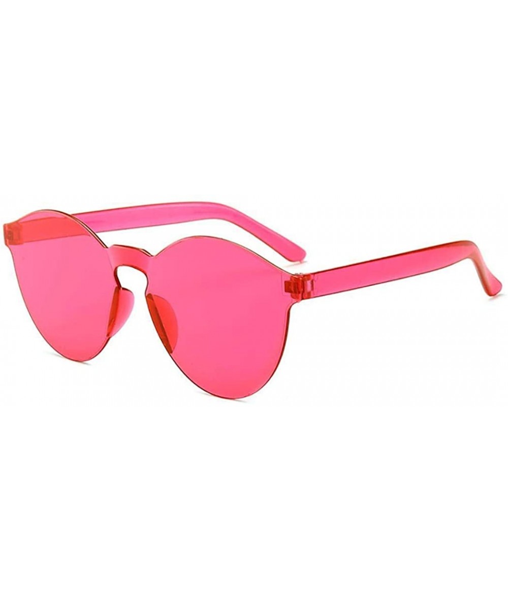 Round Unisex Fashion Candy Colors Round Outdoor Sunglasses Sunglasses - Rose Red - CX199I6I5NY $29.66