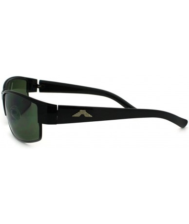 Rectangular Mens Designer Fashion Sunglasses Metal Rectangular Casual Frame - Black - CF11USQC583 $19.34