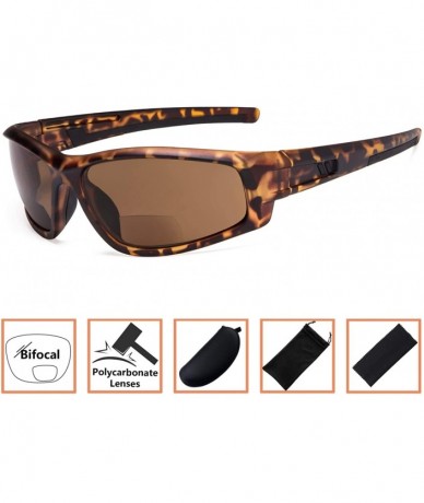 Sport Bifocal Sports Sunglasses TR90 Frame Outdoor Reading Sunglasses - Demi-brown-lens - C318NCTA6EX $19.19