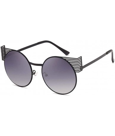 Square Unisex Vintage Round Metal Frame Tinted Lenses Sunglasses UV400 - Black Gray - CB18NNI68SG $18.80