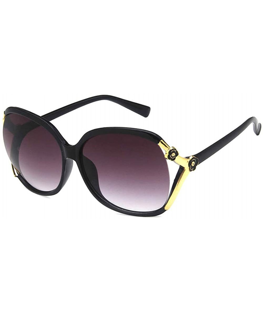 Oval Women Sunglasses Retro Black Drive Holiday Oval Non-Polarized UV400 - Black - C118RLXW054 $17.57