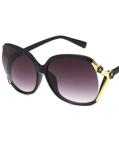 Oval Women Sunglasses Retro Black Drive Holiday Oval Non-Polarized UV400 - Black - C118RLXW054 $17.57