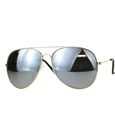 Aviator Aviator Sunglasses Oversized Gold Metal Frame Mirror Lens UV 400 - Gold - CC18DCGEU5O $19.01