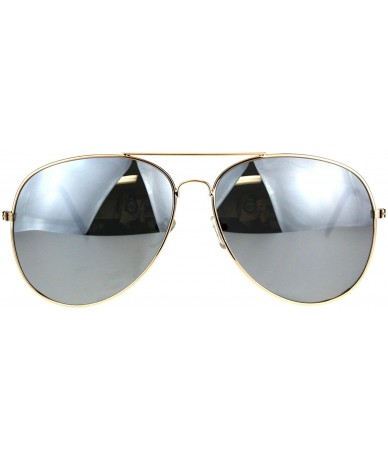 Aviator Aviator Sunglasses Oversized Gold Metal Frame Mirror Lens UV 400 - Gold - CC18DCGEU5O $19.01