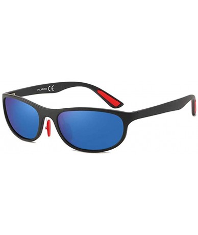 Oval Polarized Sport Sunglasses for Men Wrap Around Ultra-light Unbreakable TR Frame UV400 for Driving Golf - CG18L279XGE $33.77