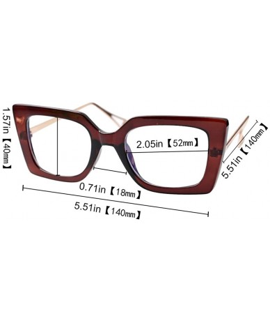 Oversized Anti-Blue Block Light Pearl Inlay Arm Cat Eye Reading Glasses - Anti Blue - 2 Pairs-tea + Floral - CP195SR9207 $39.09