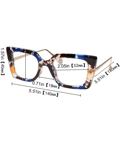 Oversized Anti-Blue Block Light Pearl Inlay Arm Cat Eye Reading Glasses - Anti Blue - 2 Pairs-tea + Floral - CP195SR9207 $39.09