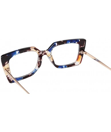 Oversized Anti-Blue Block Light Pearl Inlay Arm Cat Eye Reading Glasses - Anti Blue - 2 Pairs-tea + Floral - CP195SR9207 $39.09