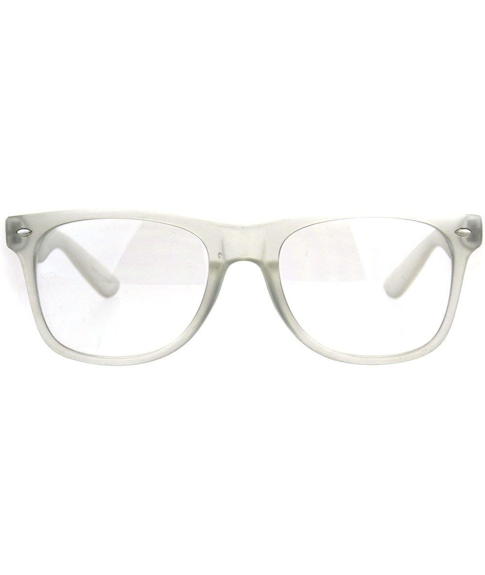 Rectangular Mens Clear Frame Hipster Horn Rim Plastic Eye Glasses - Frost Clear - C8180AQ30RC $19.74