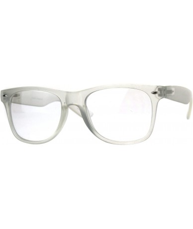 Rectangular Mens Clear Frame Hipster Horn Rim Plastic Eye Glasses - Frost Clear - C8180AQ30RC $19.74