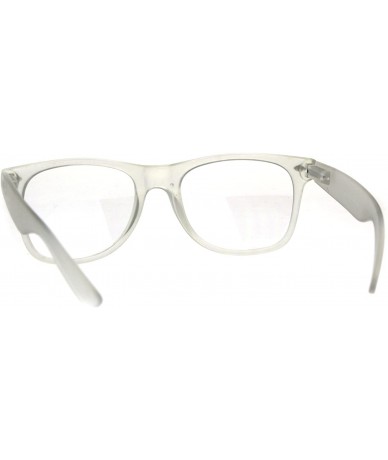 Rectangular Mens Clear Frame Hipster Horn Rim Plastic Eye Glasses - Frost Clear - C8180AQ30RC $19.74