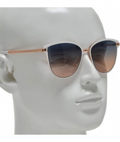 Oval Fashion Oval Sunglasses with Chain Link Temple for Women - White + Blue Pink - CA196WE6M0Z $27.15