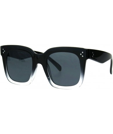 Oversized Womens Oversize Thick Plastic Rectangular Horn Rim Hipster Boyfriend Sunglasses - Black Clear - C0182WTZQQW $20.47