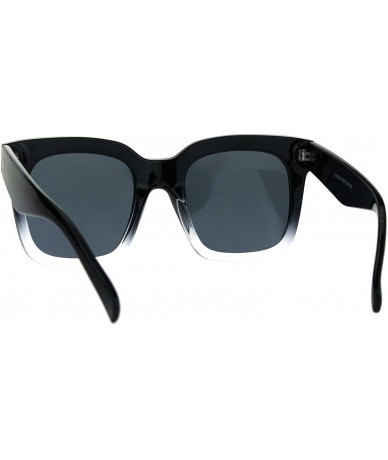 Oversized Womens Oversize Thick Plastic Rectangular Horn Rim Hipster Boyfriend Sunglasses - Black Clear - C0182WTZQQW $20.47