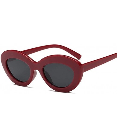 Oval Cateye Women Sunglasses Classic Retro Vintage Oval Sunglasses For Women Eeywear Top Quality UV400 - Redgray - CP198UCK2S...