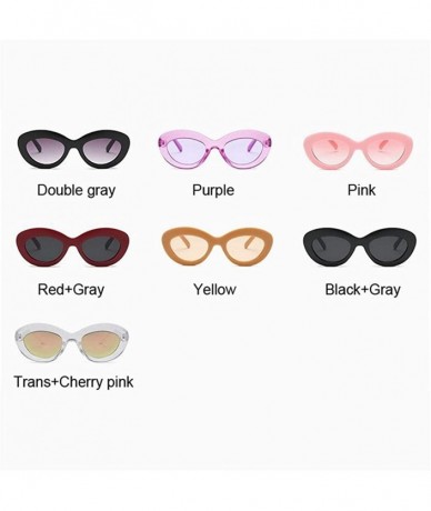 Oval Cateye Women Sunglasses Classic Retro Vintage Oval Sunglasses For Women Eeywear Top Quality UV400 - Redgray - CP198UCK2S...