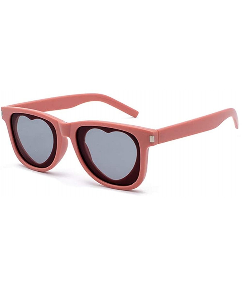 Rectangular Square Glasses Heart-Shaped Lens Sunglasses Women Stylish Love Eyeglasses - Pink - CW18SCQ6UA6 $20.43