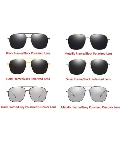 Sport Discolor Polarized Sunglasses Mens Driving Metal Oval Women UV400 Protection Dark Glasses - CY18RDNANXR $29.63