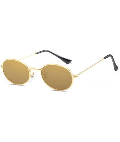 Round New Women's Eyewear Metal Frame Round Retro UV 400 Sunglasses - Gold Frame Gold Lens - CR18DOZHYSR $18.30