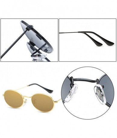 Round New Women's Eyewear Metal Frame Round Retro UV 400 Sunglasses - Gold Frame Gold Lens - CR18DOZHYSR $18.30