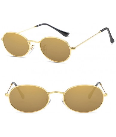 Round New Women's Eyewear Metal Frame Round Retro UV 400 Sunglasses - Gold Frame Gold Lens - CR18DOZHYSR $18.30