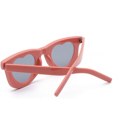 Rectangular Square Glasses Heart-Shaped Lens Sunglasses Women Stylish Love Eyeglasses - Pink - CW18SCQ6UA6 $20.43