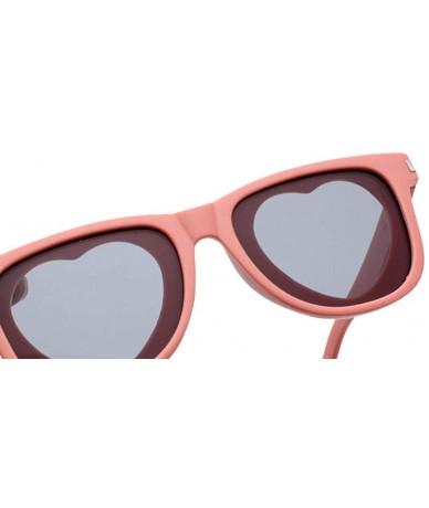 Rectangular Square Glasses Heart-Shaped Lens Sunglasses Women Stylish Love Eyeglasses - Pink - CW18SCQ6UA6 $20.43