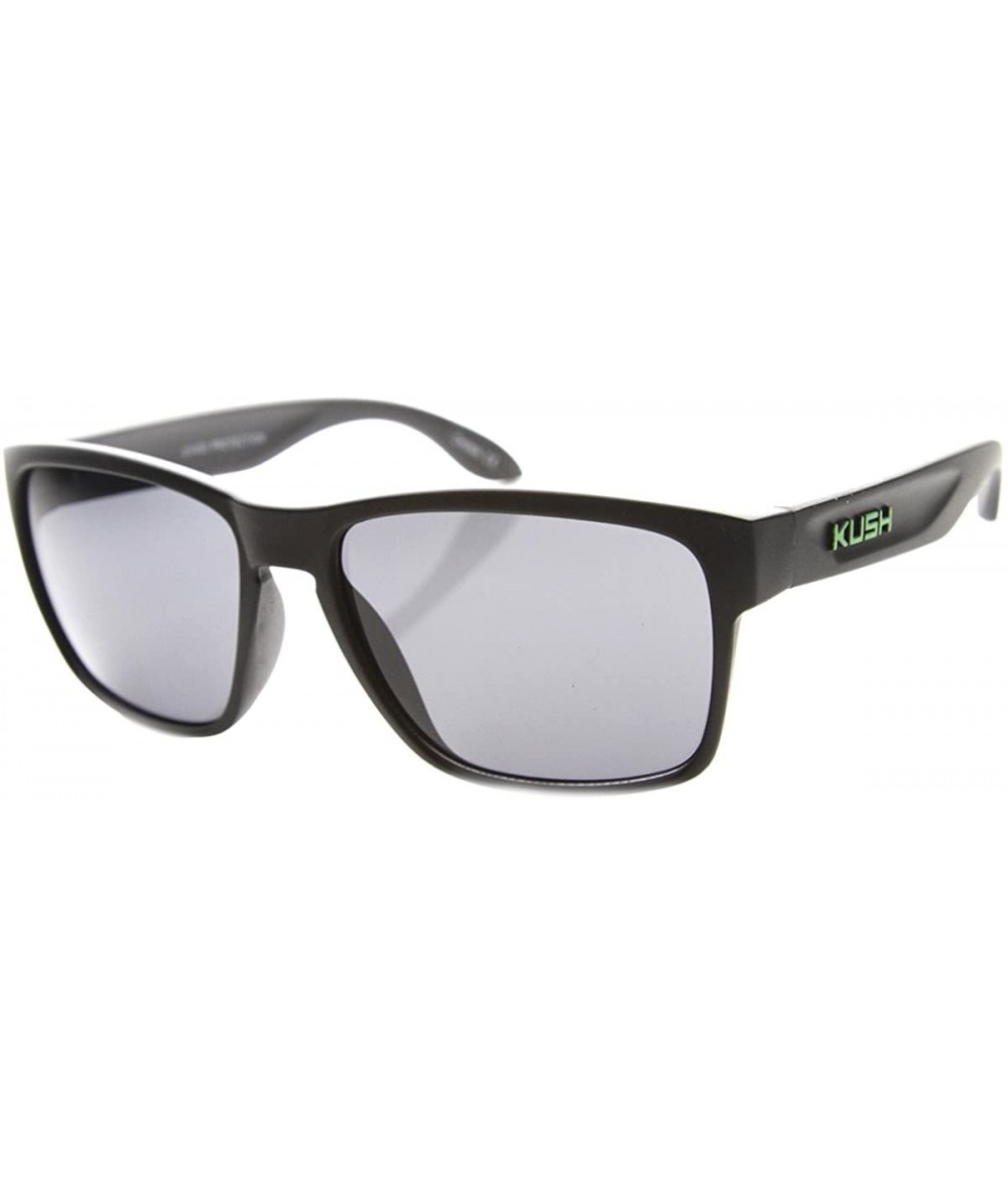 Rectangular Lightweight Medium Square Frame Sunglasses - Black-green Smoke - CD11Y9UG2C9 $18.53