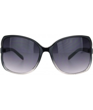 Butterfly Womens Large Exposed Side Lens Butterfly Plastic Sunglasses - Black Clear Gradient Black - C118O2958MN $19.31