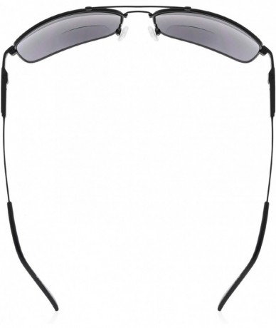 Rectangular Lightweight Flexible Bifocal Sunglasses - Black-grey-lens - CL18NOQ9I7Y $24.60