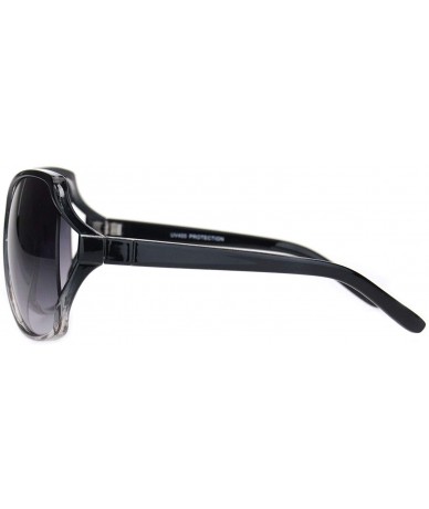 Butterfly Womens Large Exposed Side Lens Butterfly Plastic Sunglasses - Black Clear Gradient Black - C118O2958MN $19.31