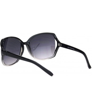 Butterfly Womens Large Exposed Side Lens Butterfly Plastic Sunglasses - Black Clear Gradient Black - C118O2958MN $19.31