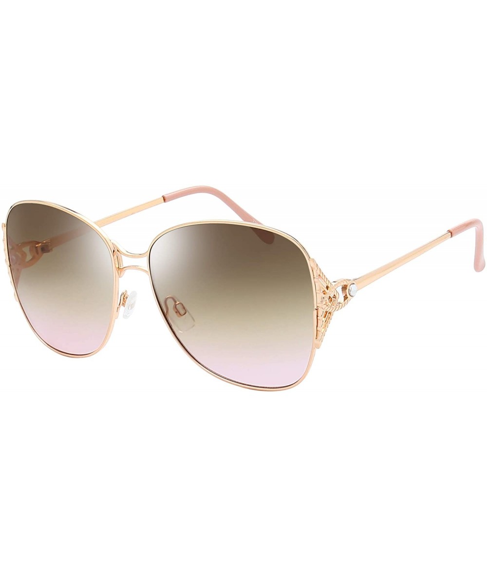 Oval Classic Crystal Elegant Women Beauty Design Sunglasses Gift Box - L152-gold - CR18M0SI7LE $39.93