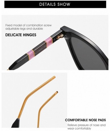 Cat Eye Cat Eye Sunglasses for Women with Colorblock Frame TR Leg Gradient Color Lens UV Protection - C6 Black - CU190HESR30 ...