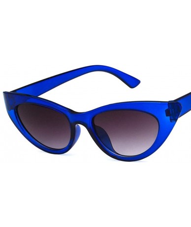 Oval Unisex Sunglasses Retro Blue Grey Drive Holiday Oval Non-Polarized UV400 - Blue Grey - CF18RKGZIYY $16.41