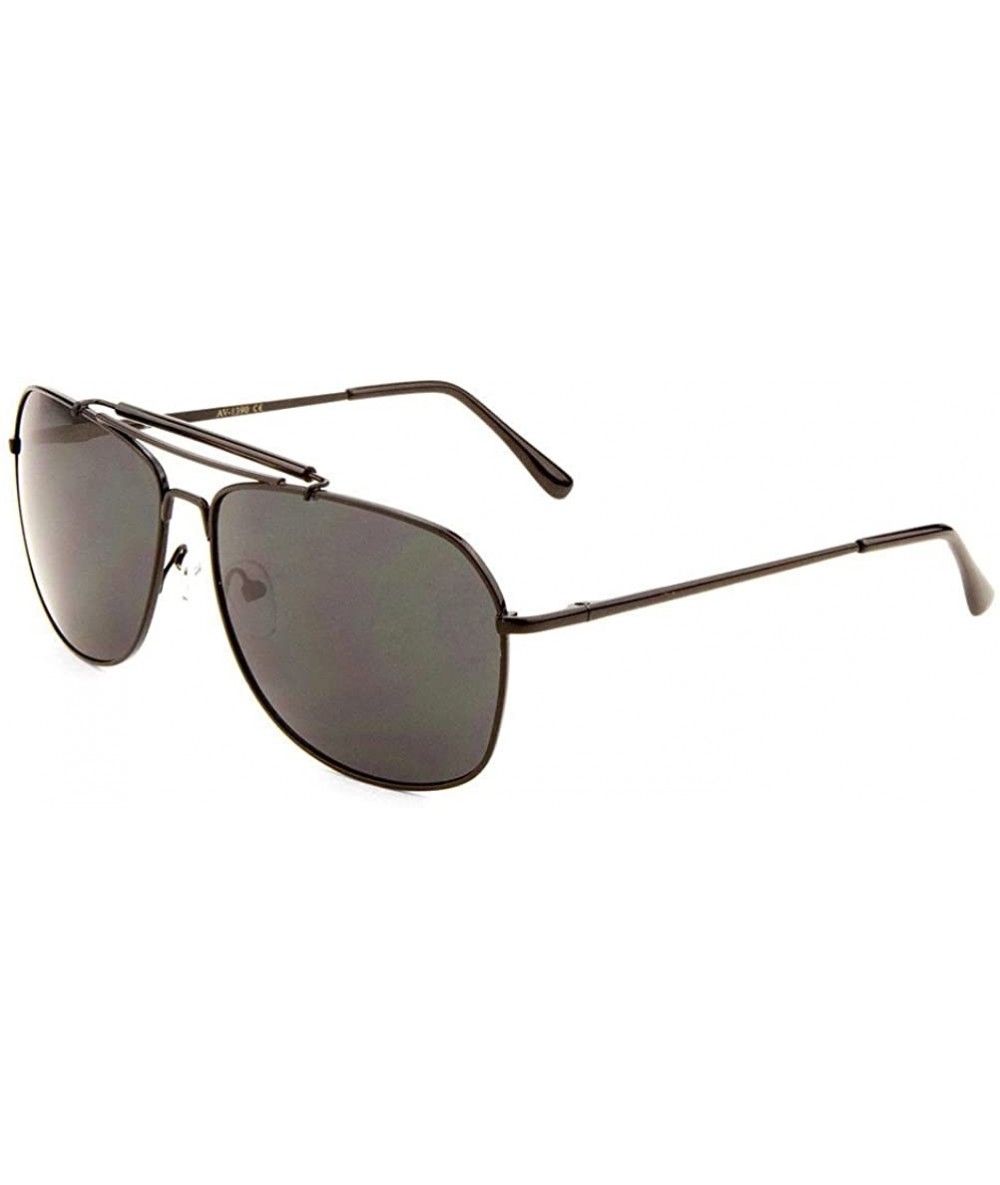 Aviator Classic Outdoorsman Aviator Sunglasses w/Brow Bar - Black Frame - CT17YCSCLDK $18.17