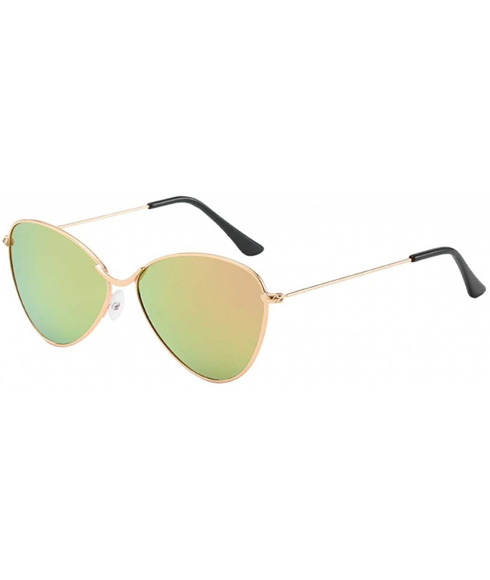 Semi-rimless Women's Heart Shape Sunglasses Party Sunglasses Lightweight Oversized Aviator Sunglasses Classic - Green - CB190...