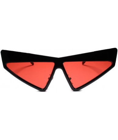 Cat Eye Womens Unique Funky Retro 70s Style Mirrored Lens Cat Eye Sunglasses - Red - CX18UN9ANUS $22.90