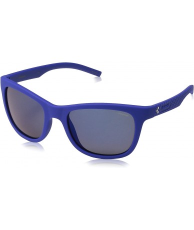 Rectangular Men's Pld7008/N Rectangular Sunglasses - Blue - C412N8ST9EX $78.02